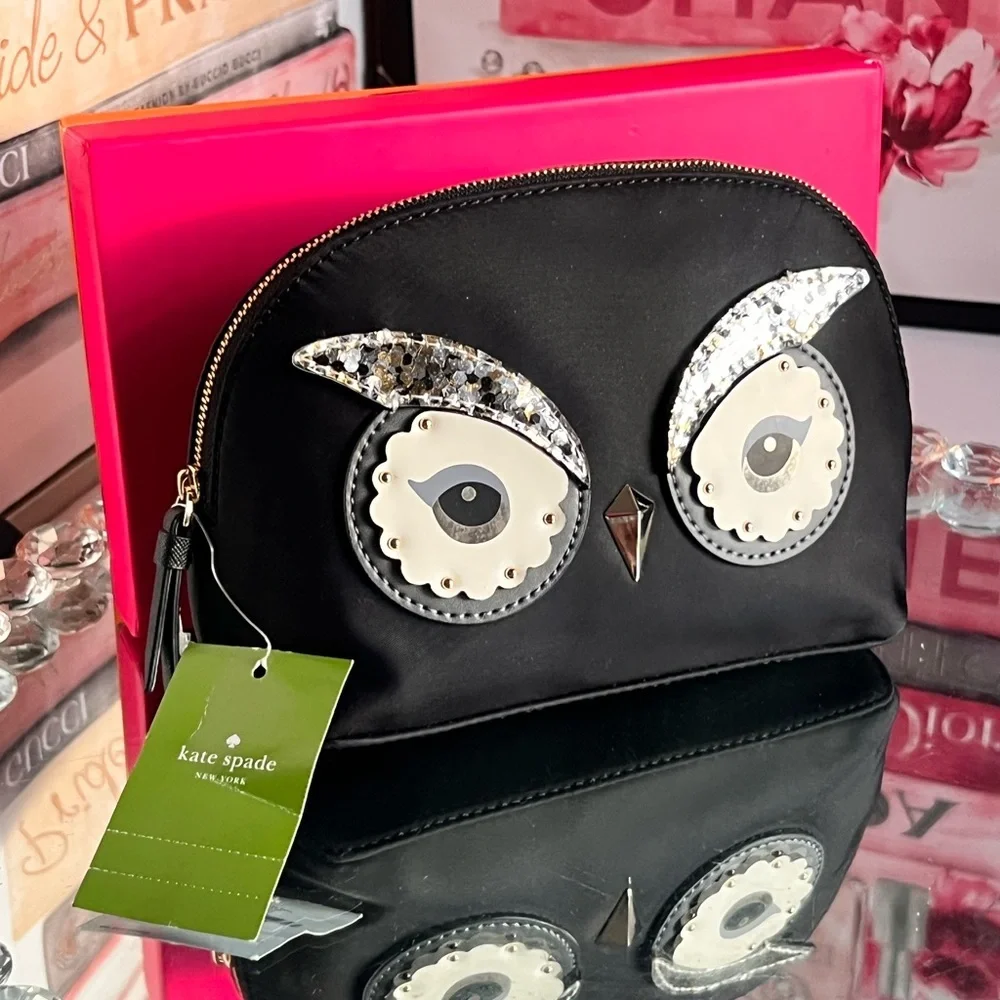Kate Spade New York Owl NWT Small Marcy Nylon Cosmetic Baglll Ll lip
